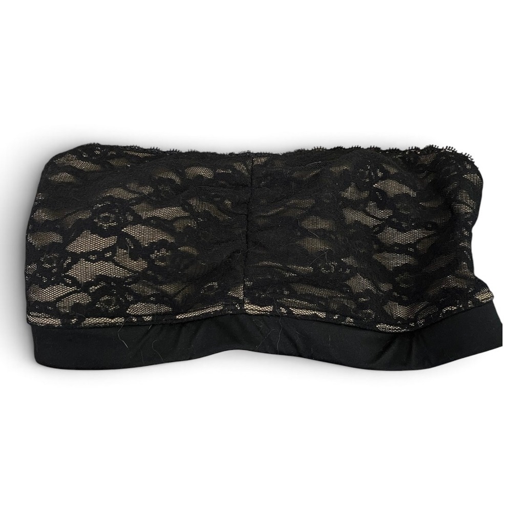 Maidenform Womens Black Lace Bandeau Strapless Padded Bra 40902 Size 32 (A or B)